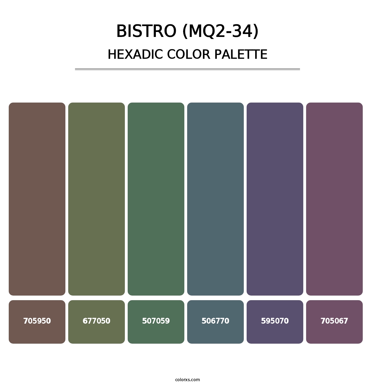 Bistro (MQ2-34) - Hexadic Color Palette