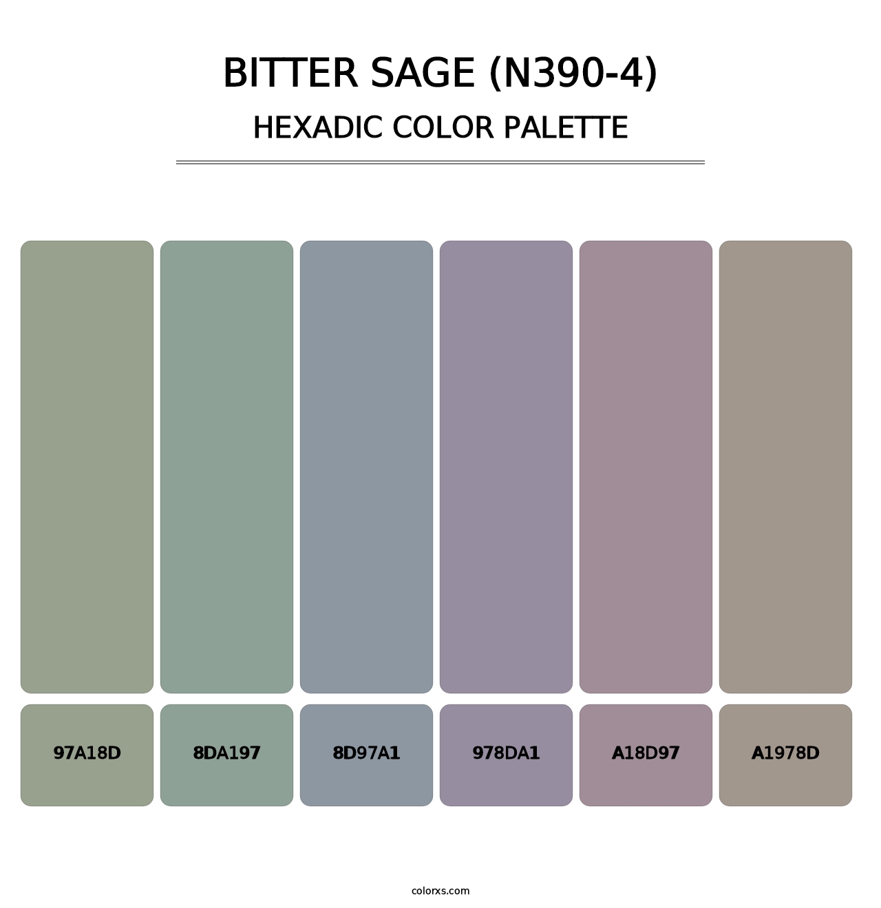 Bitter Sage (N390-4) - Hexadic Color Palette