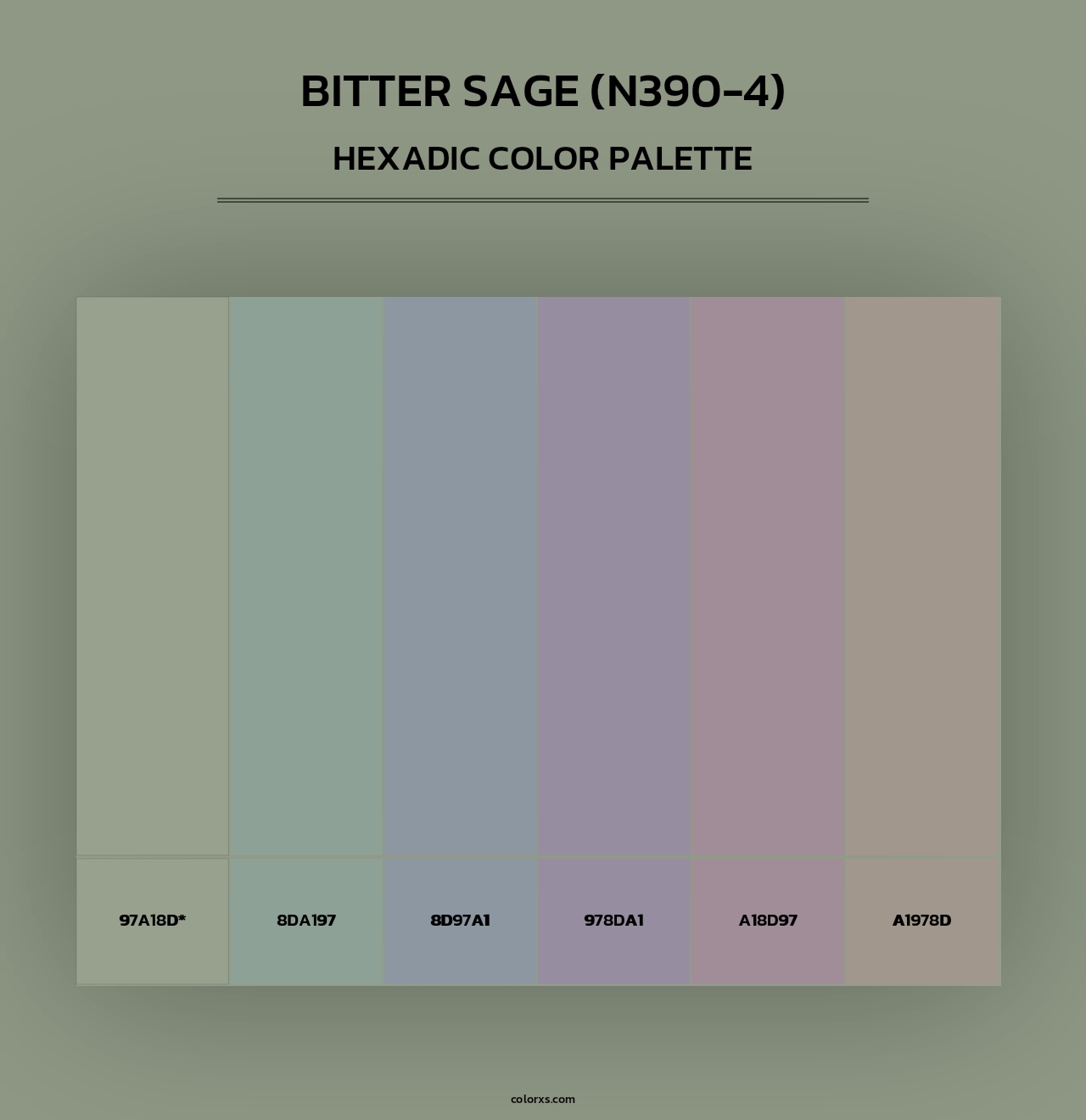 Bitter Sage (N390-4) - Hexadic Color Palette