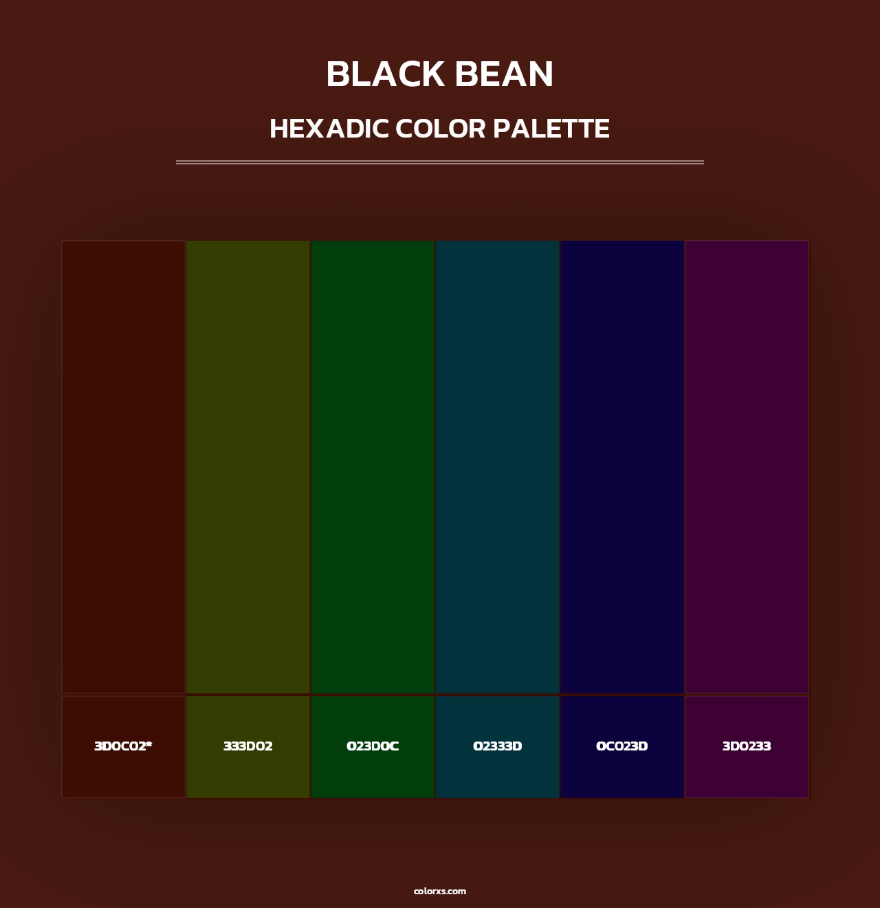Black Bean - Hexadic Color Palette