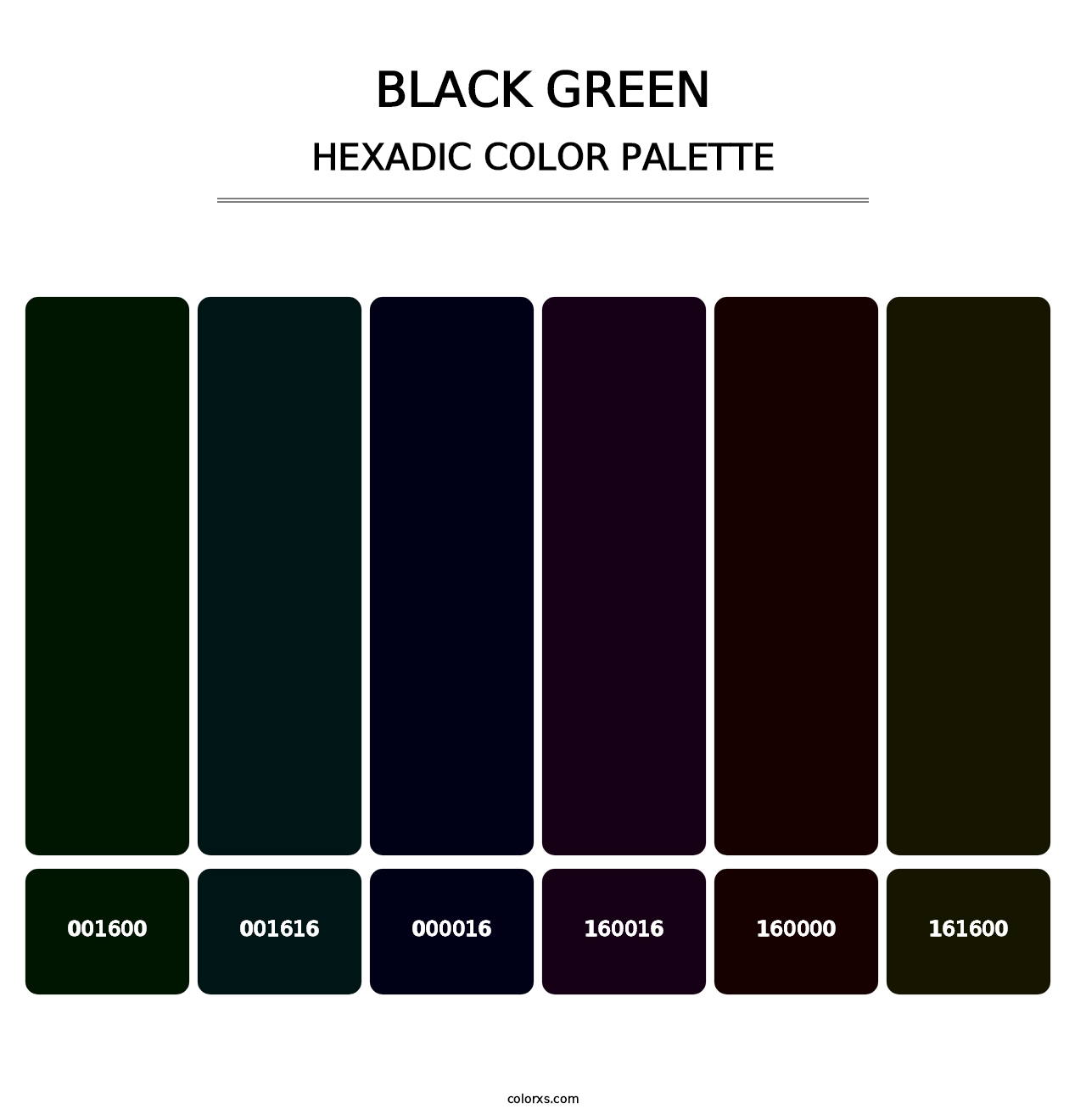 Black Green - Hexadic Color Palette