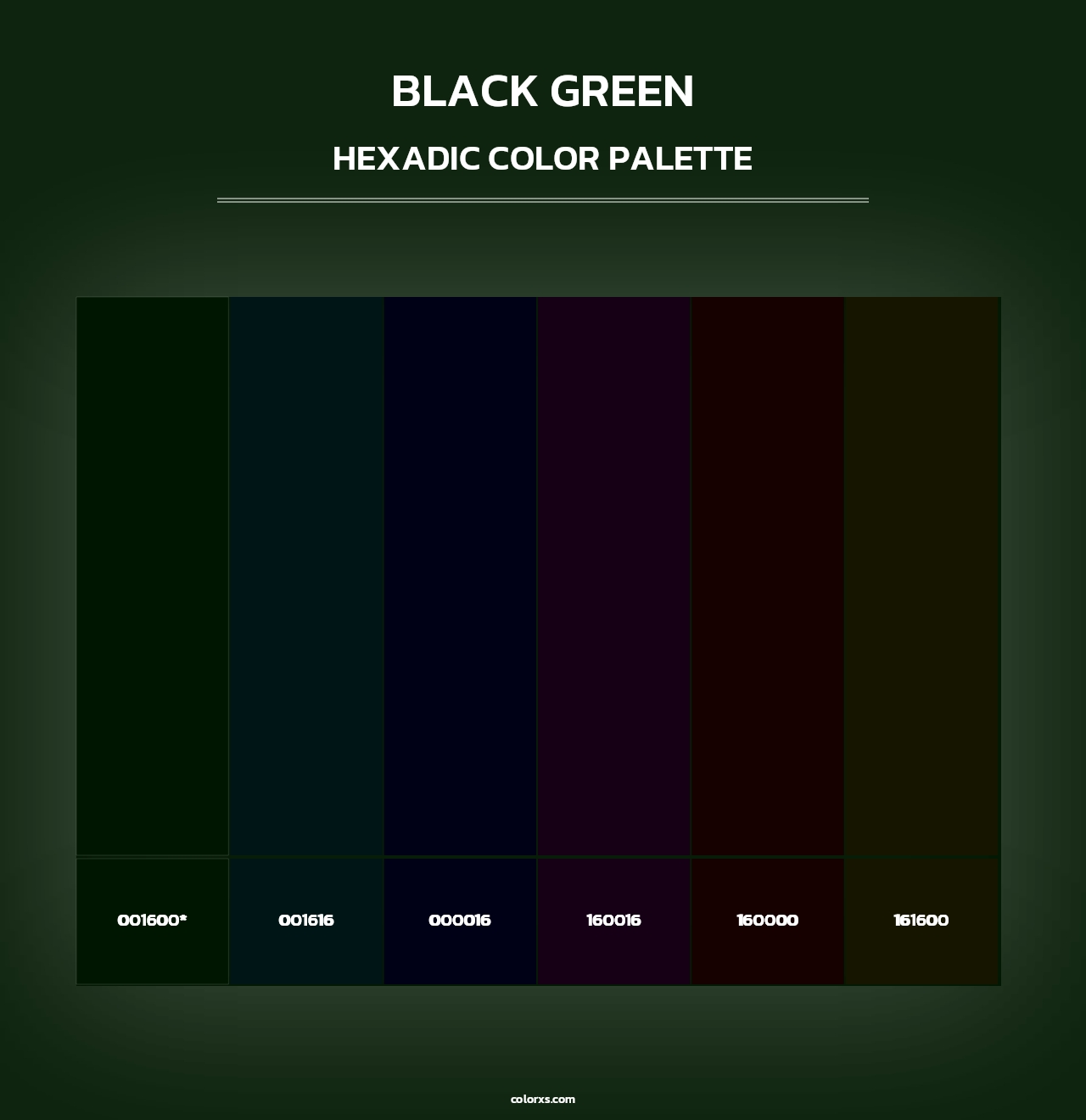 Black Green - Hexadic Color Palette