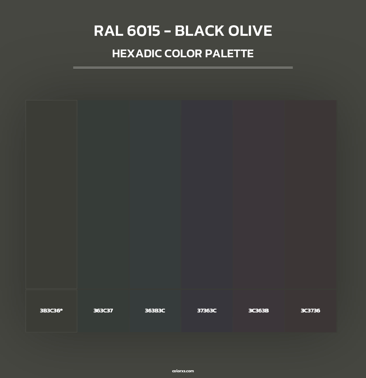RAL 6015 - Black olive - Hexadic Color Palette