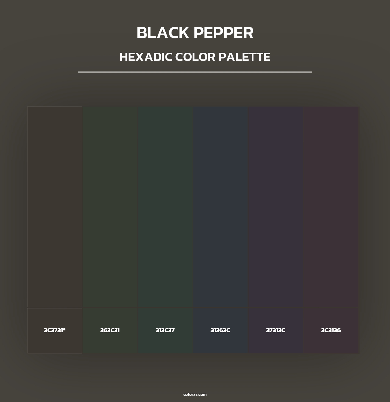 Black Pepper - Hexadic Color Palette