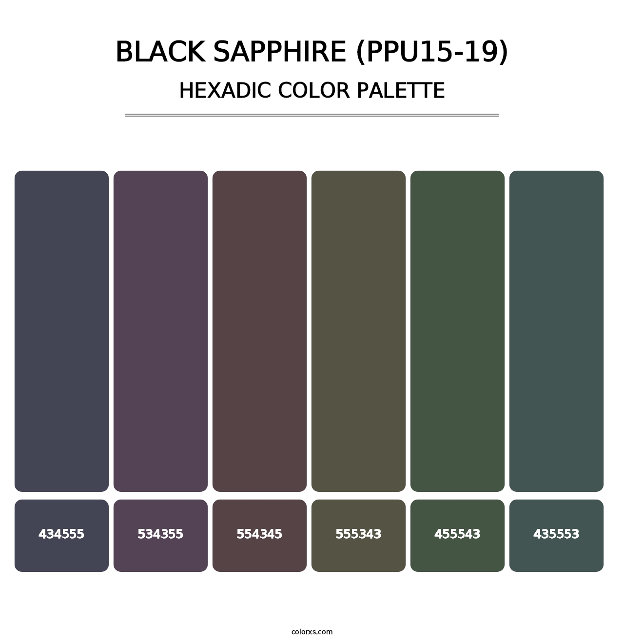 Black Sapphire (PPU15-19) - Hexadic Color Palette
