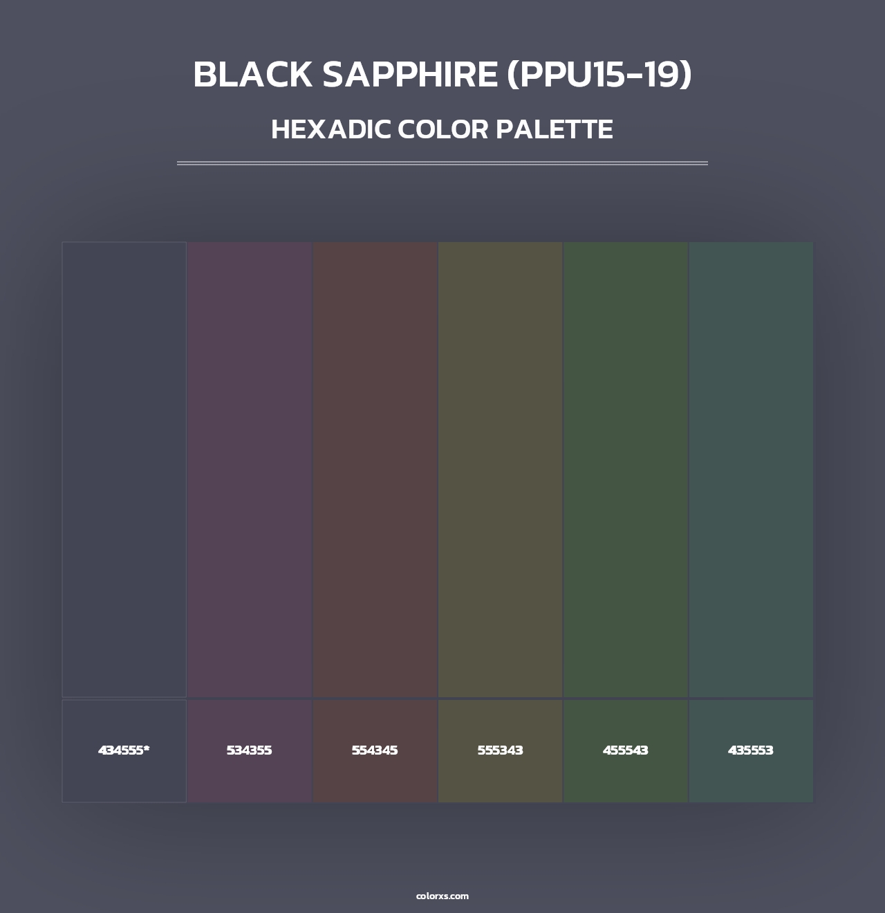 Black Sapphire (PPU15-19) - Hexadic Color Palette