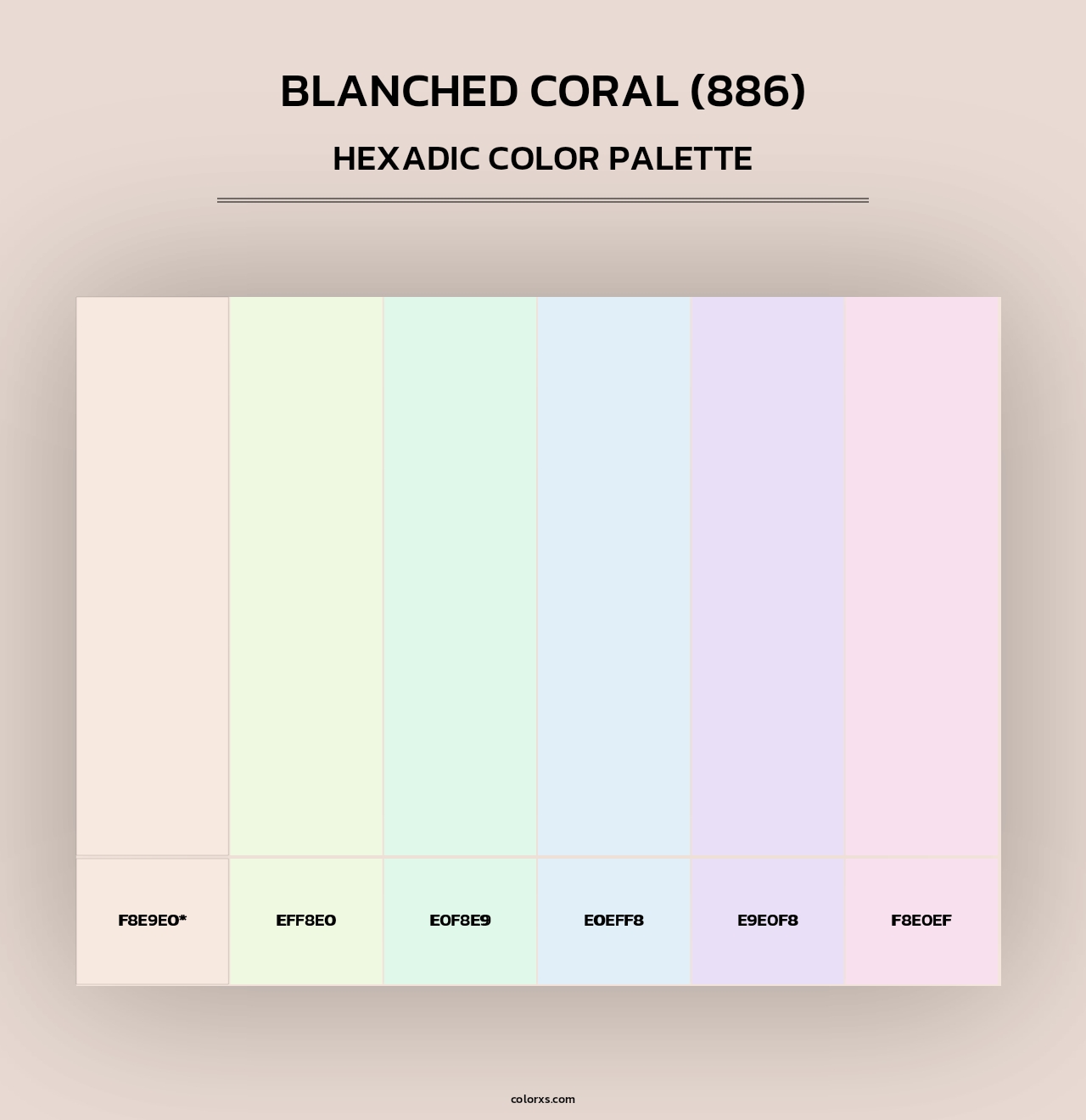 Blanched Coral (886) - Hexadic Color Palette