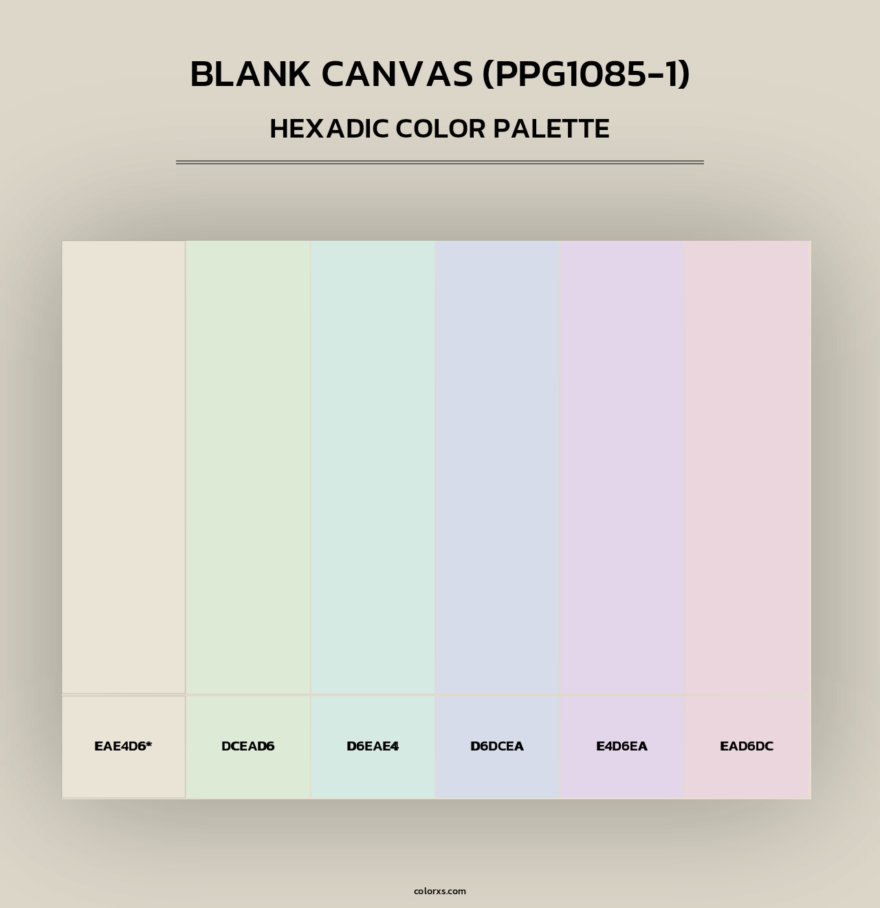 Blank Canvas (PPG1085-1) - Hexadic Color Palette
