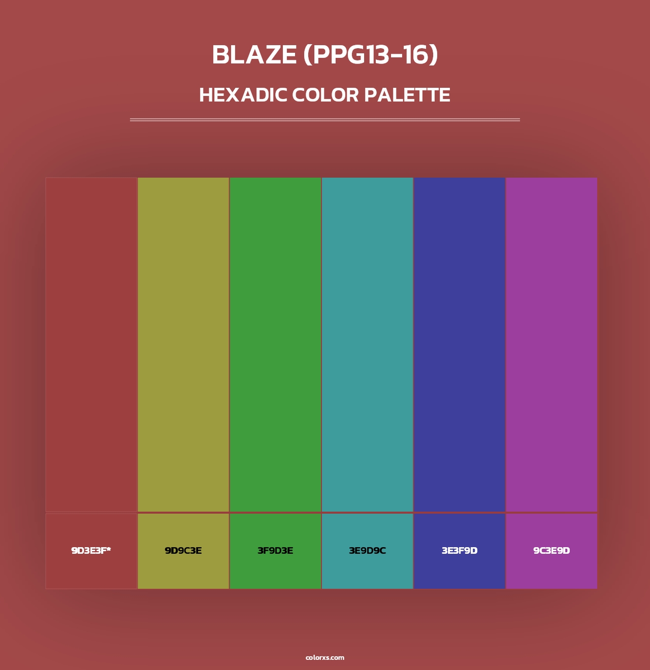 Blaze (PPG13-16) - Hexadic Color Palette