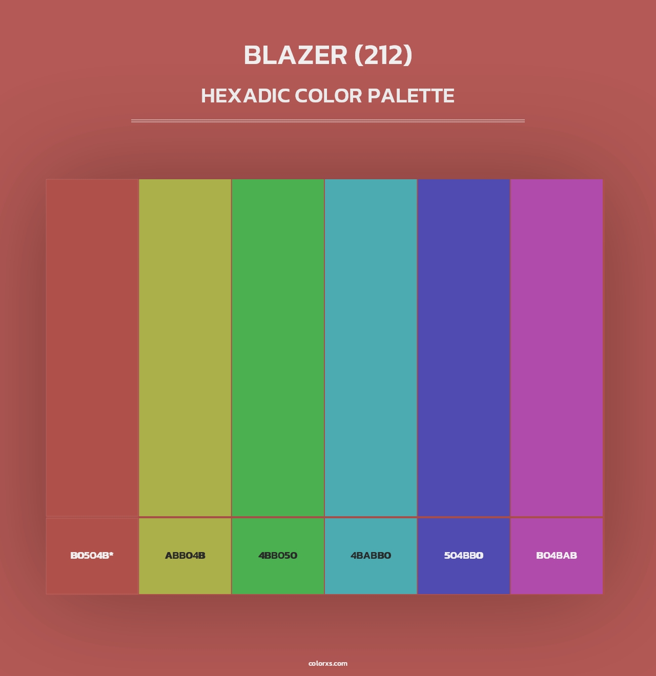 Blazer (212) - Hexadic Color Palette