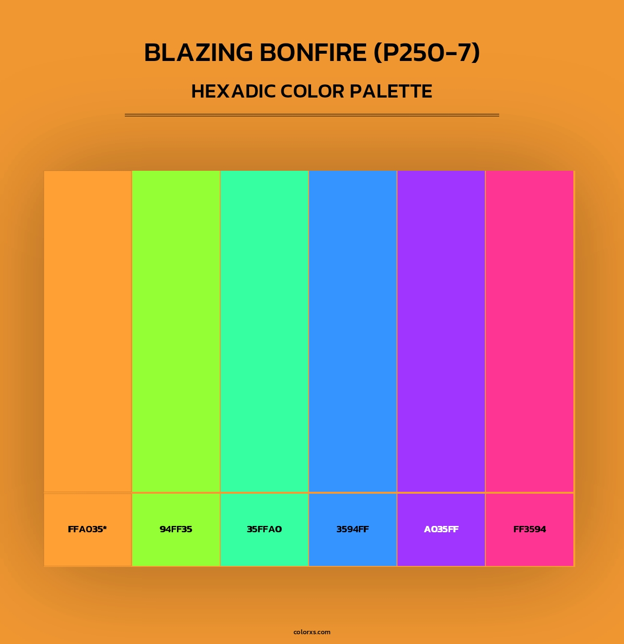 Blazing Bonfire (P250-7) - Hexadic Color Palette
