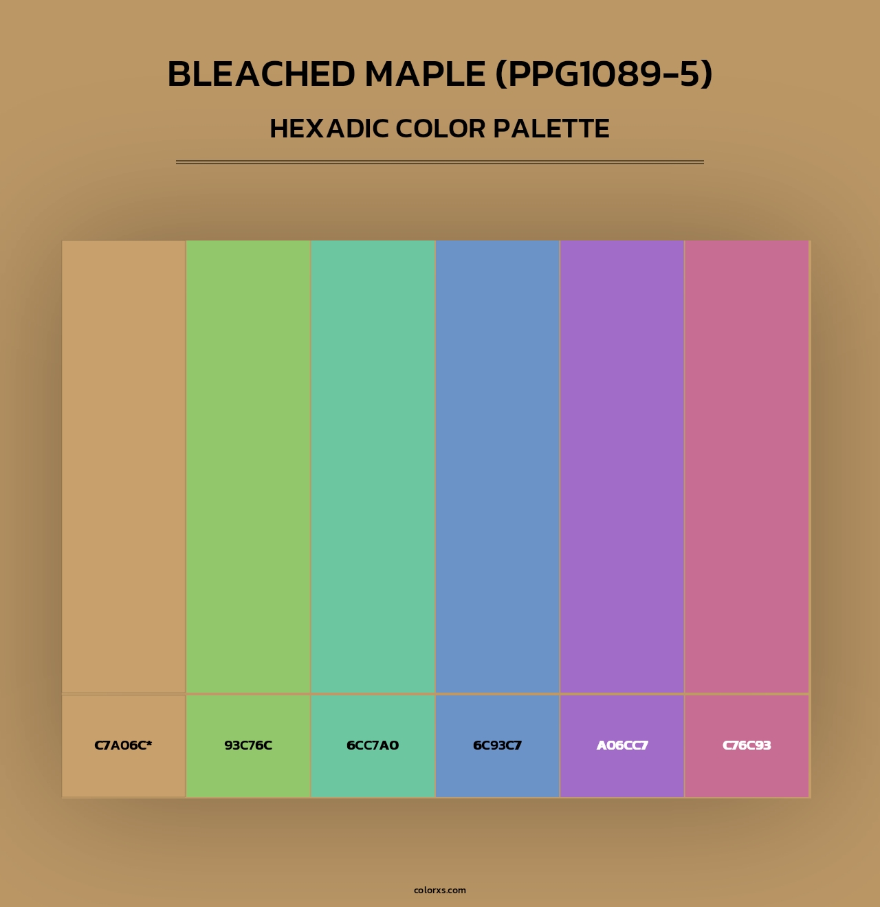 Bleached Maple (PPG1089-5) - Hexadic Color Palette