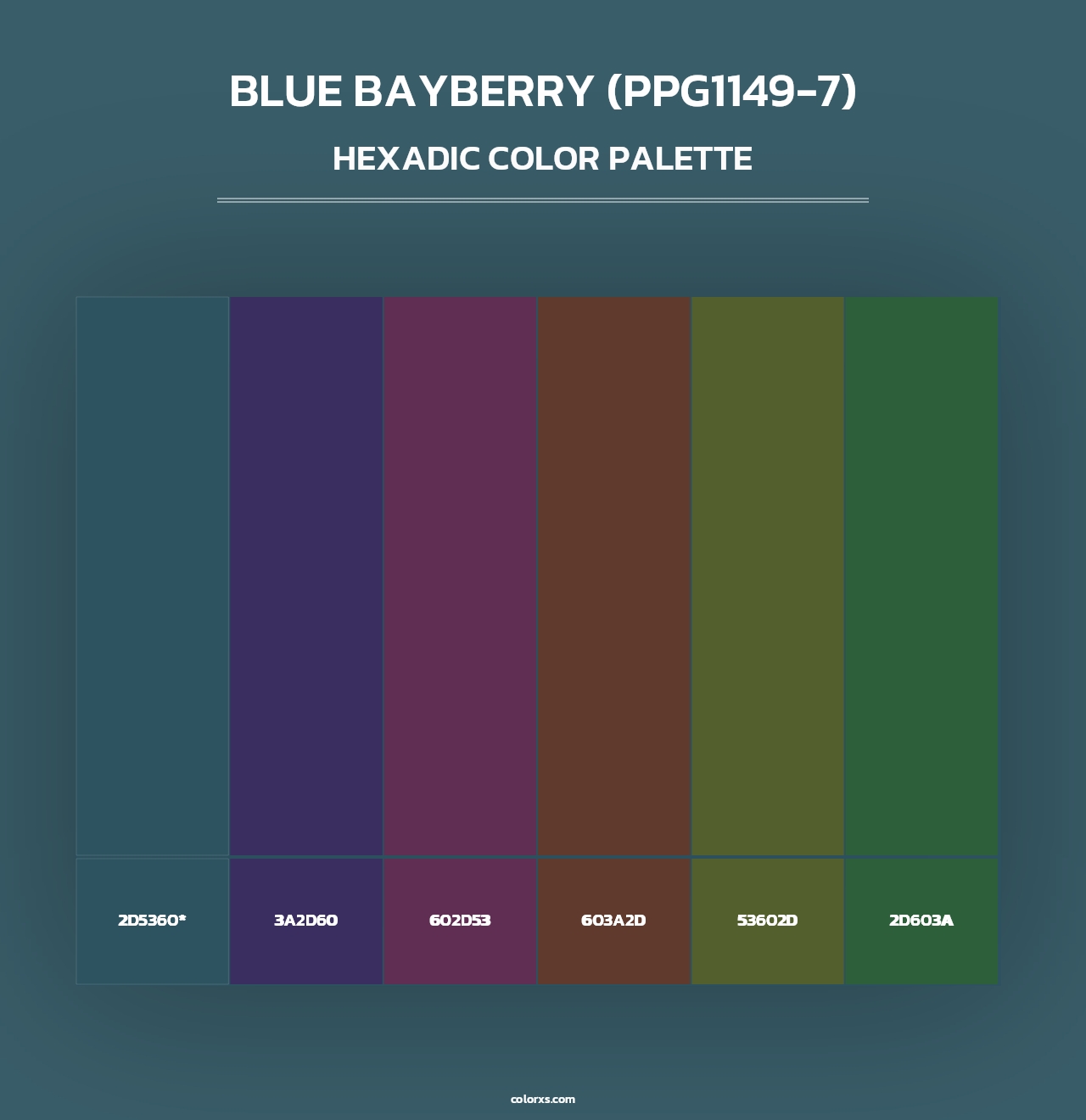 Blue Bayberry (PPG1149-7) - Hexadic Color Palette