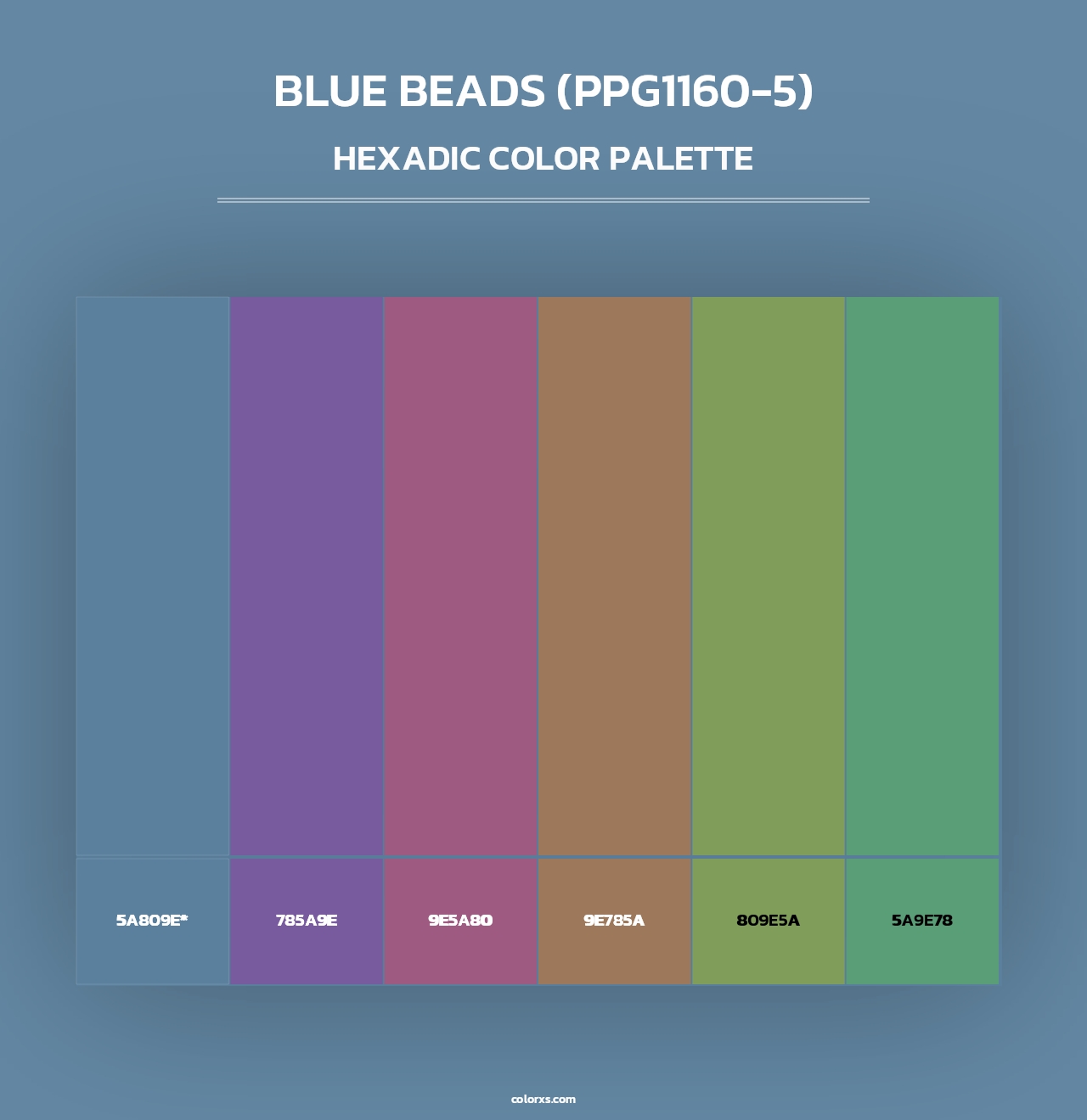 Blue Beads (PPG1160-5) - Hexadic Color Palette