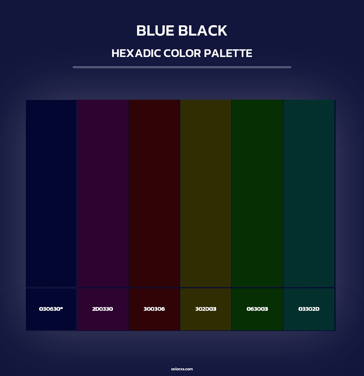 Blue Black - Hexadic Color Palette