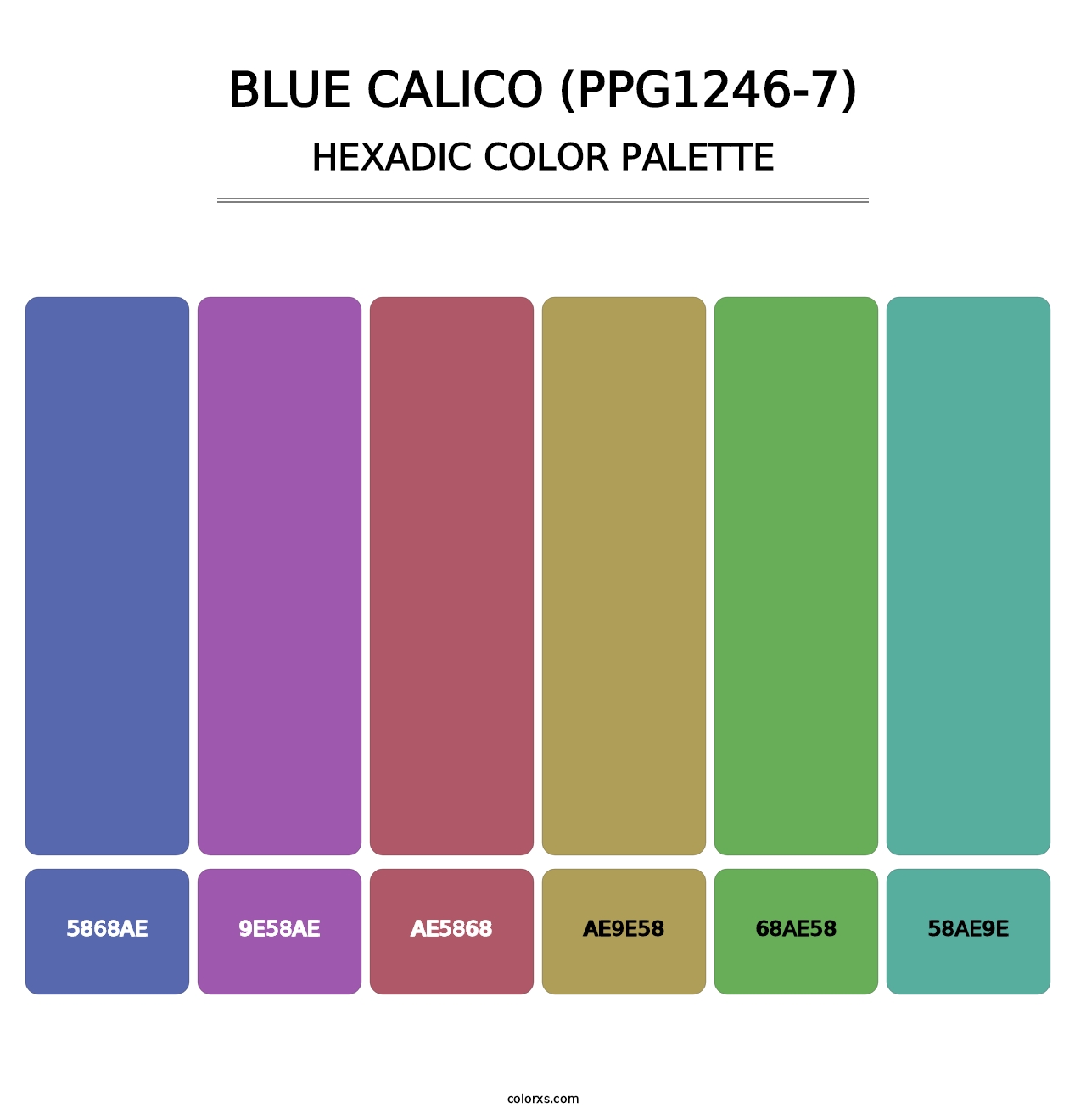 Blue Calico (PPG1246-7) - Hexadic Color Palette