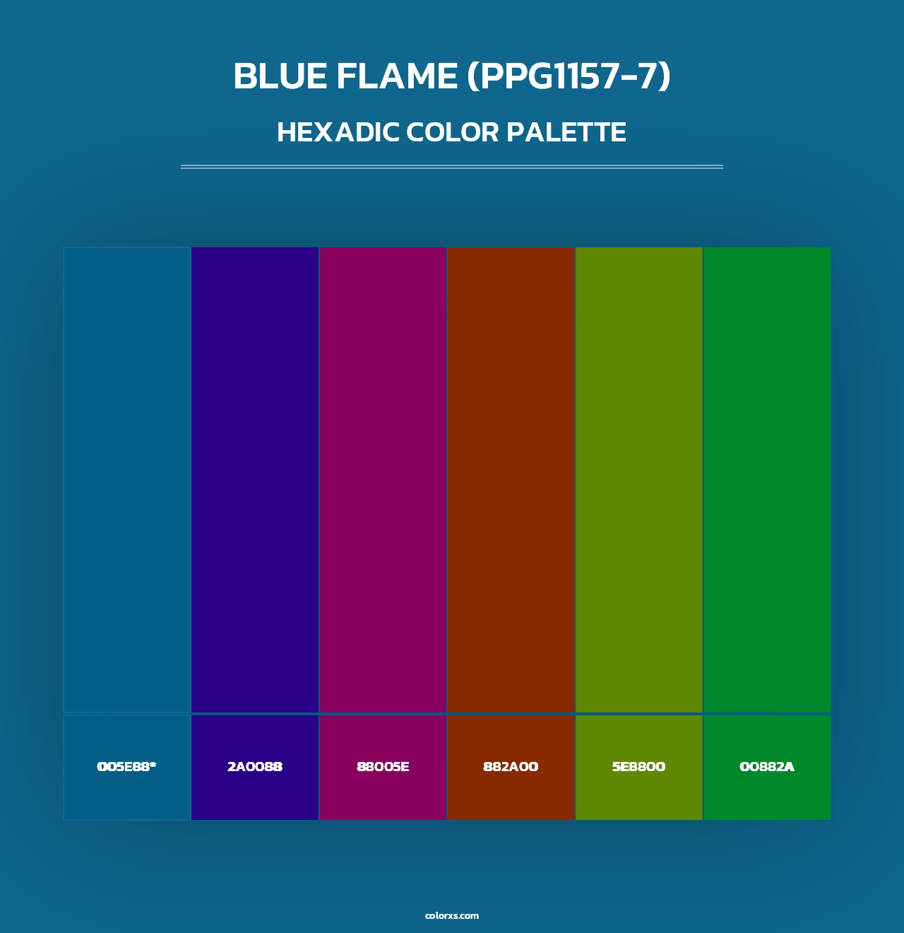 Blue Flame (PPG1157-7) - Hexadic Color Palette