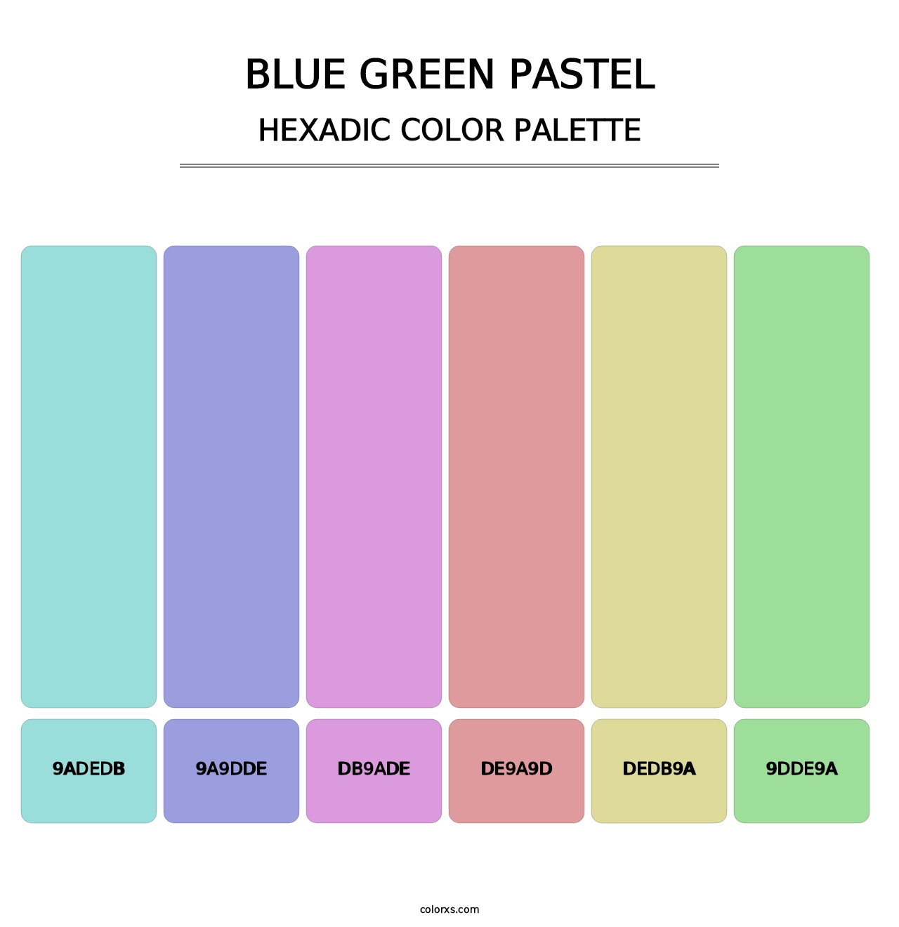 Blue Green Pastel - Hexadic Color Palette