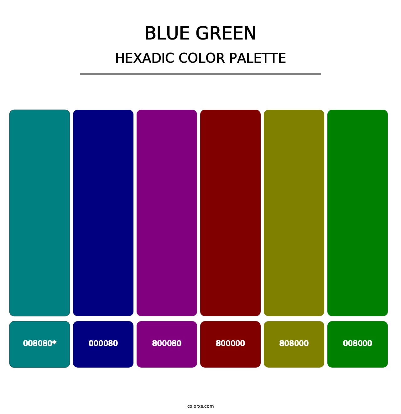 Blue Green - Hexadic Color Palette
