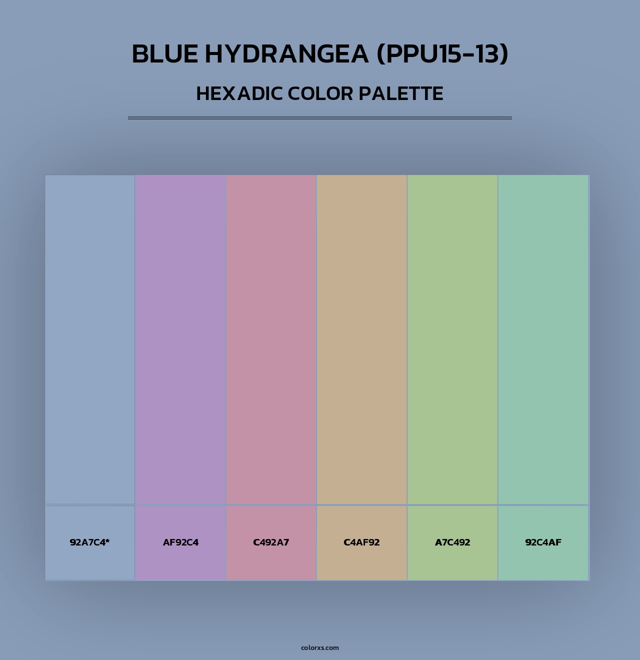Blue Hydrangea (PPU15-13) - Hexadic Color Palette