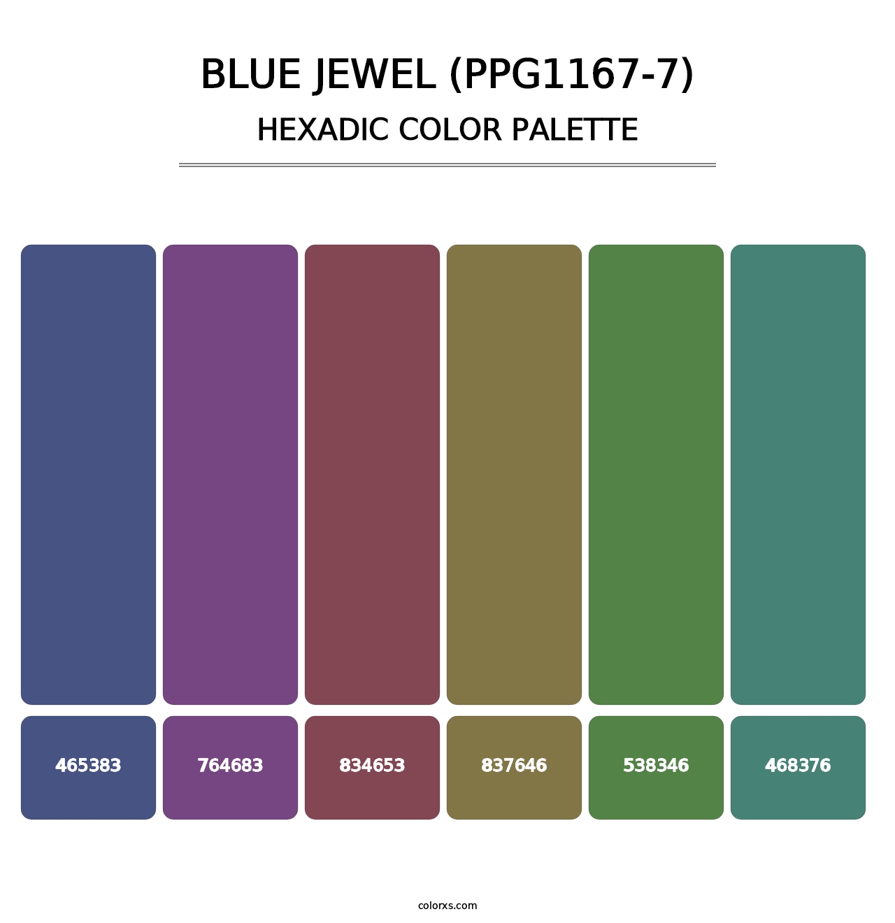 Blue Jewel (PPG1167-7) - Hexadic Color Palette