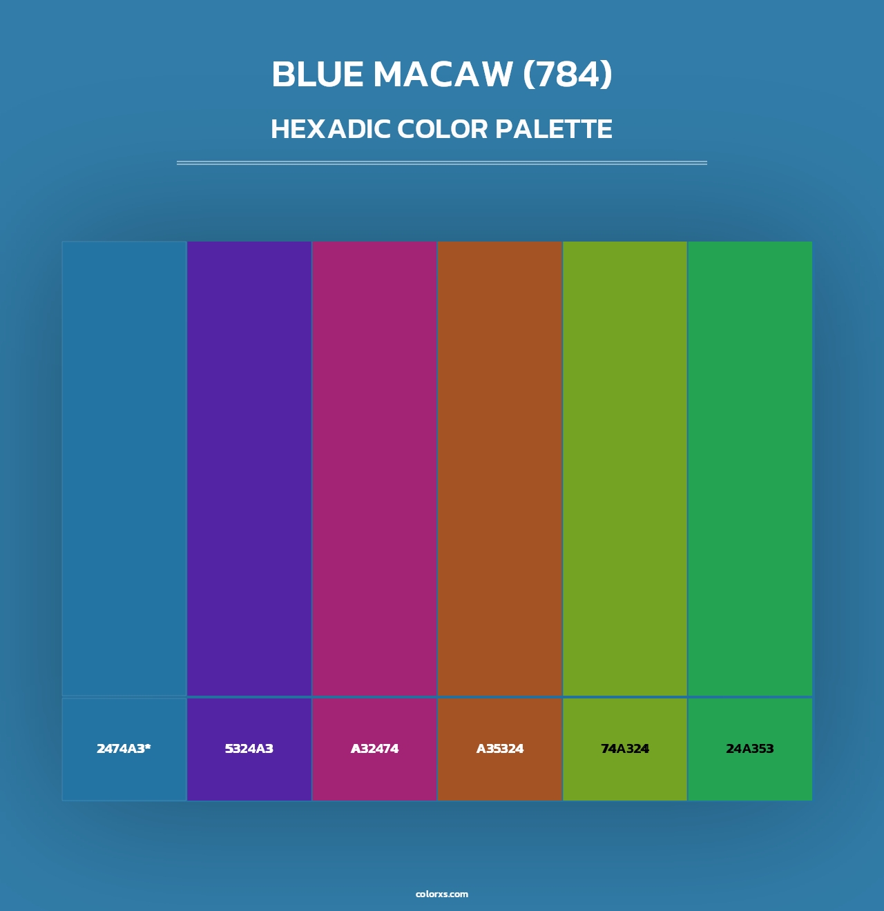 Blue Macaw (784) - Hexadic Color Palette