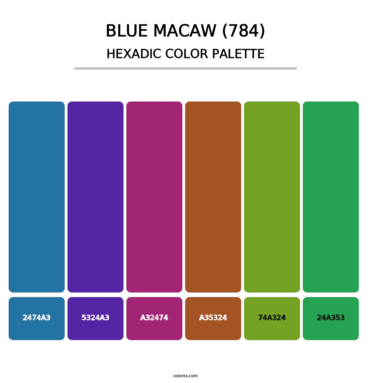Blue Macaw (784) - Hexadic Color Palette
