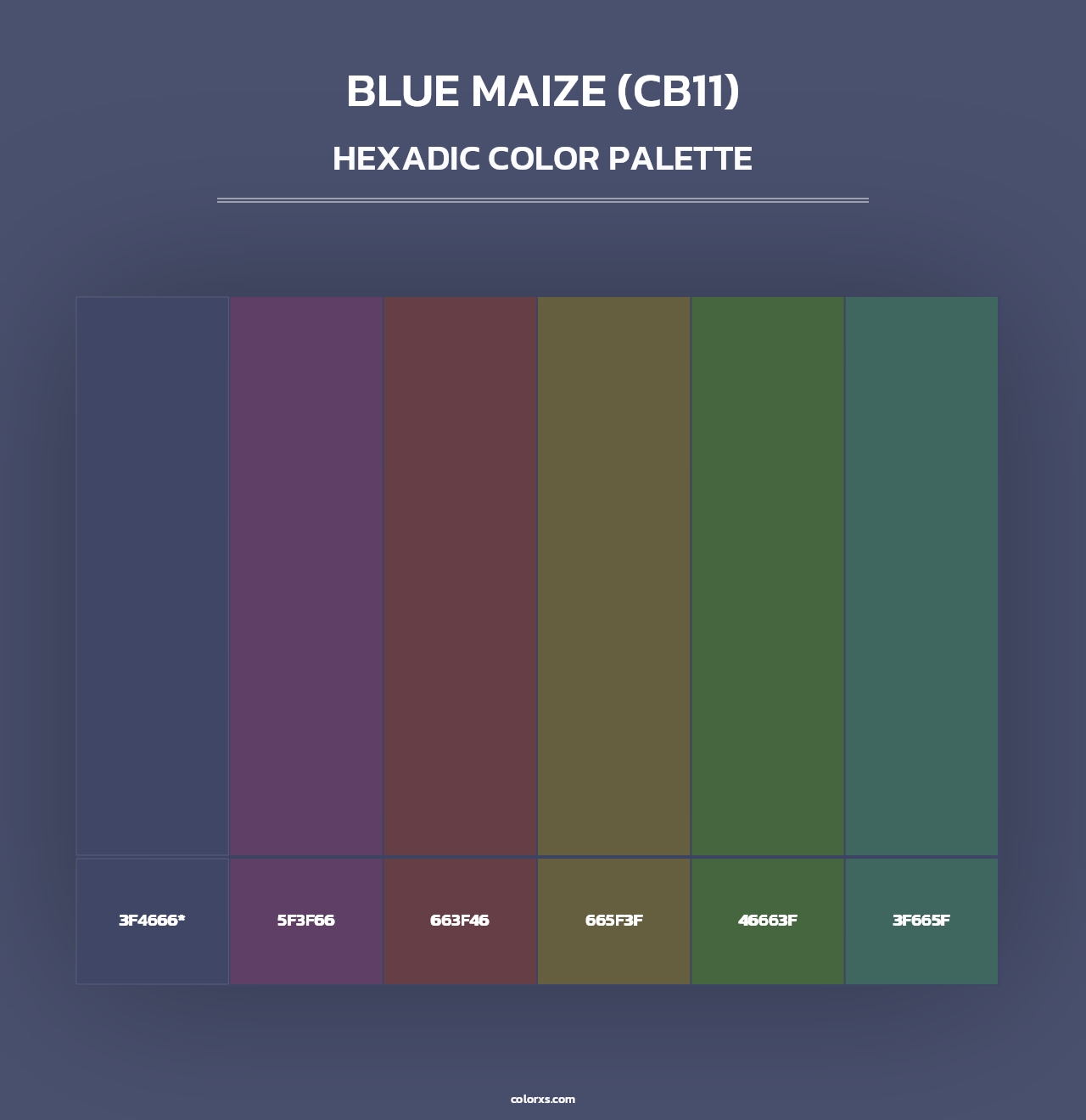 Blue Maize (CB11) - Hexadic Color Palette