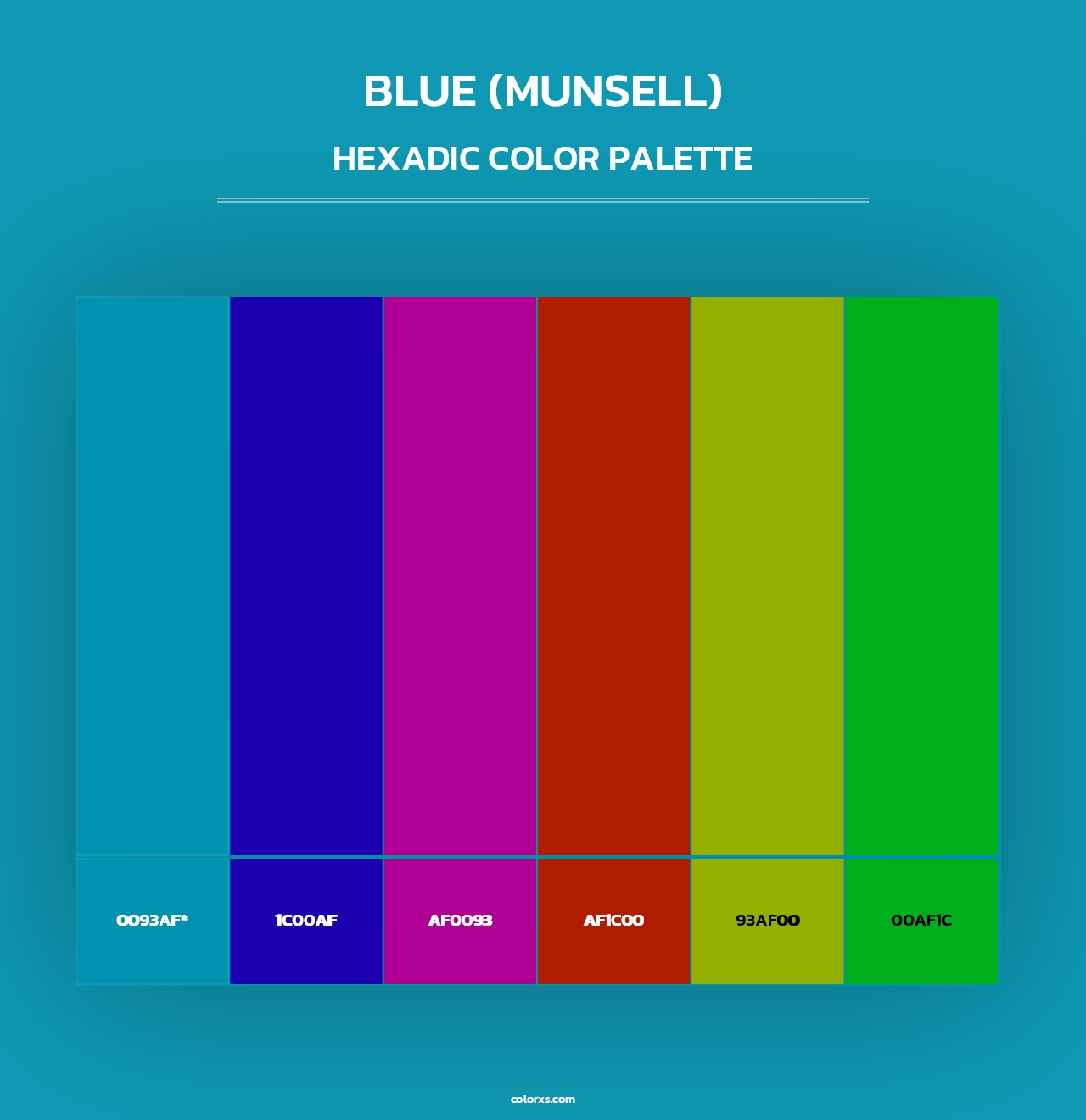 Blue (Munsell) - Hexadic Color Palette