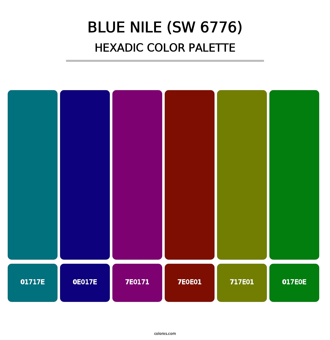 Blue Nile (SW 6776) - Hexadic Color Palette