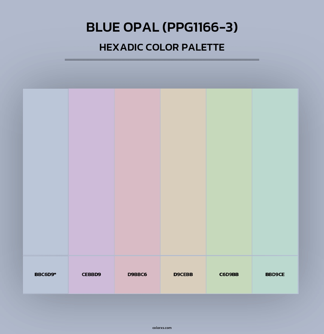 Blue Opal (PPG1166-3) - Hexadic Color Palette