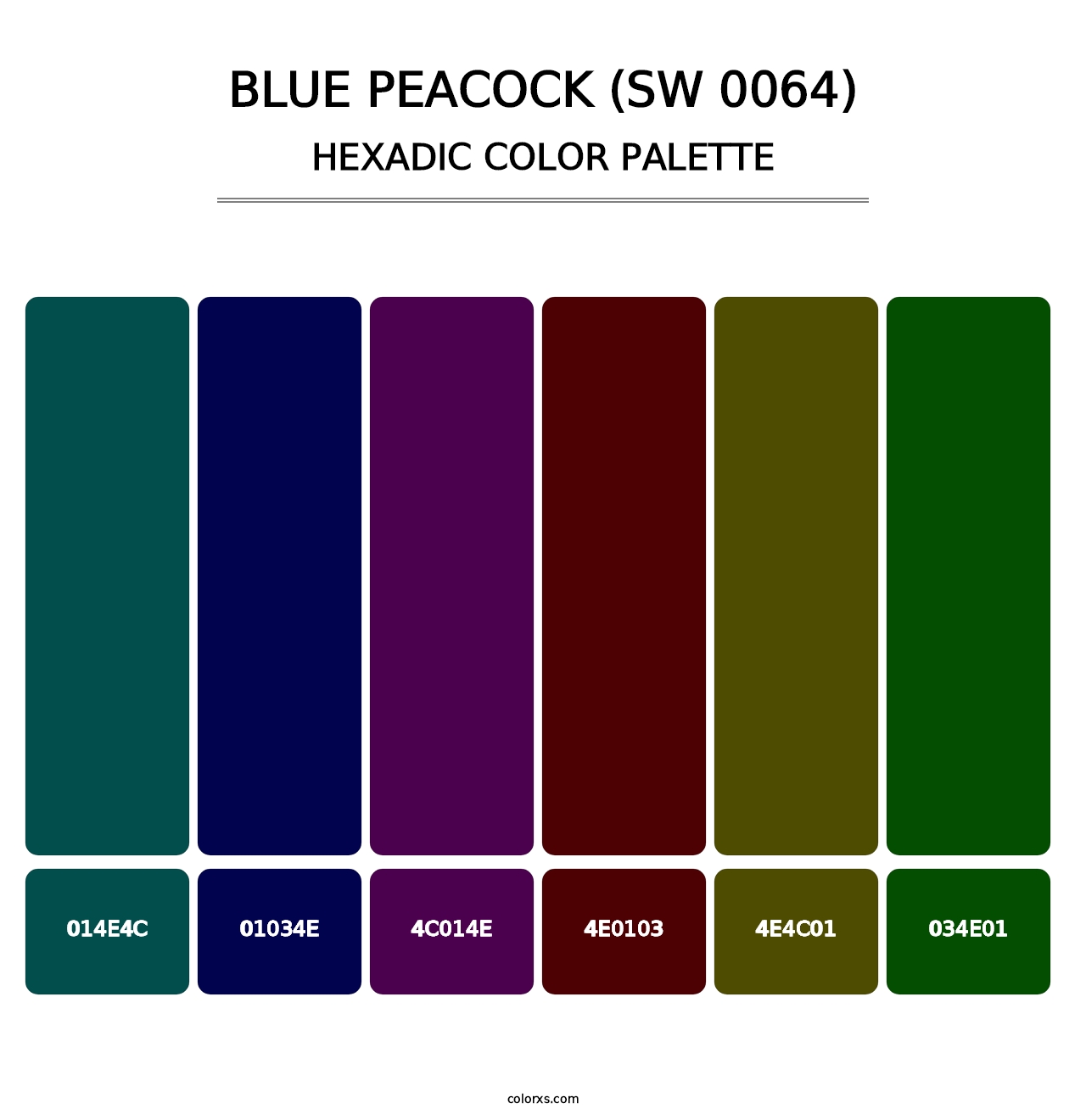 Blue Peacock (SW 0064) - Hexadic Color Palette