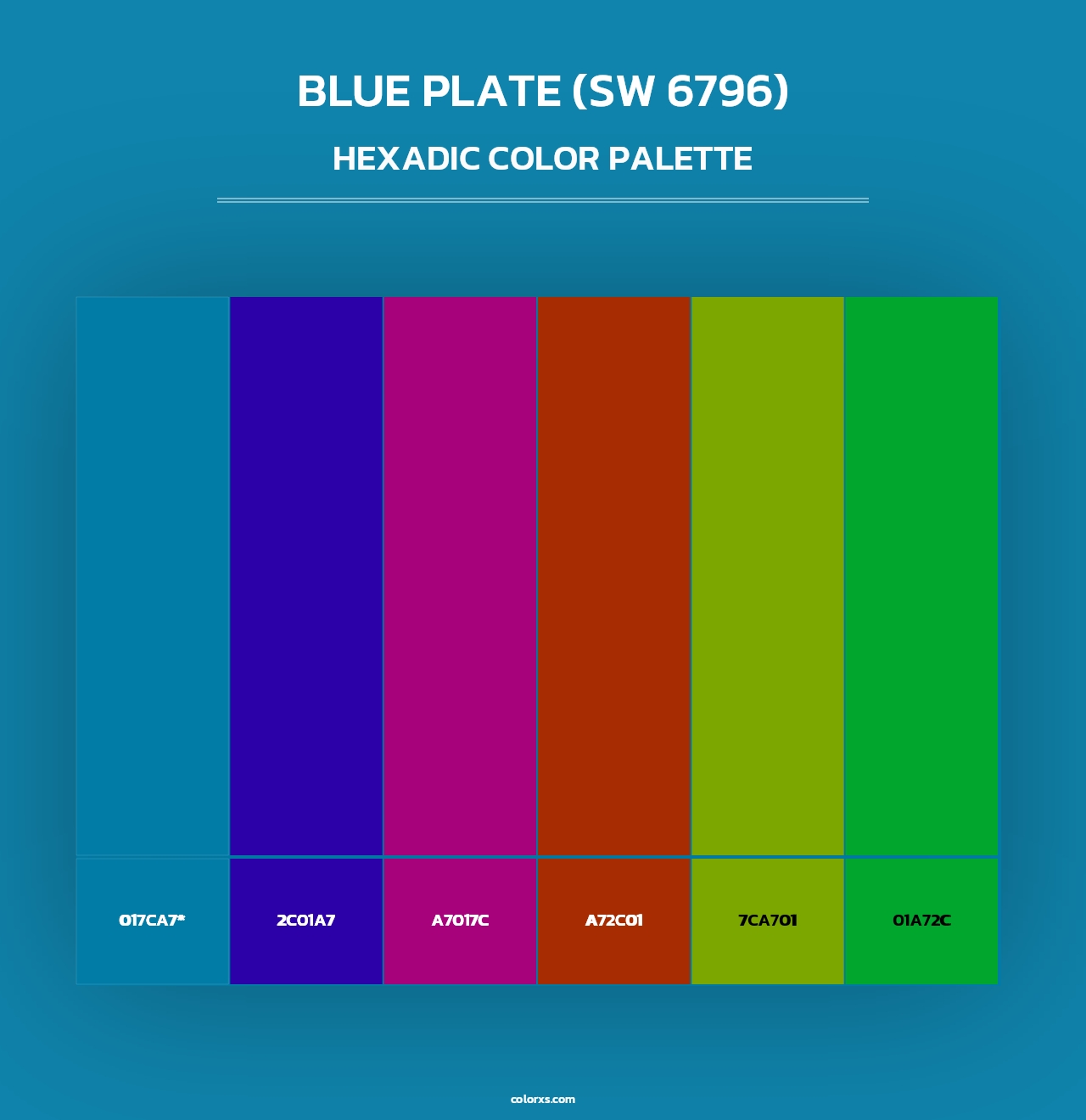 Blue Plate (SW 6796) - Hexadic Color Palette