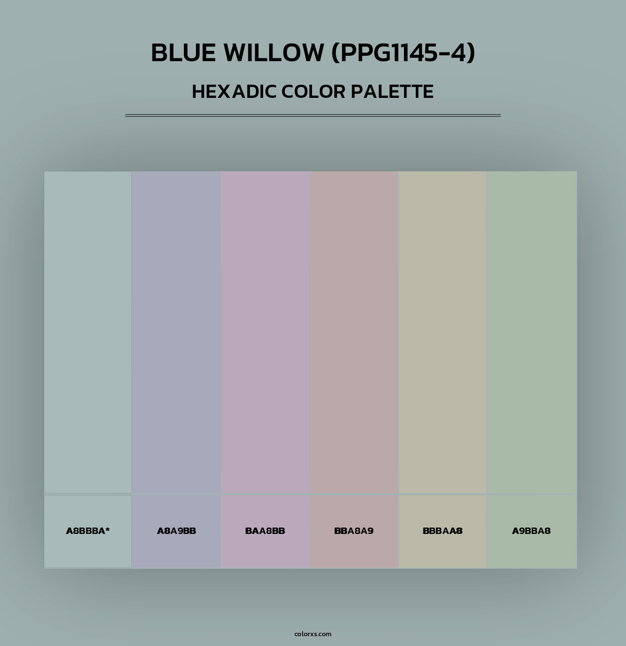 Blue Willow (PPG1145-4) - Hexadic Color Palette