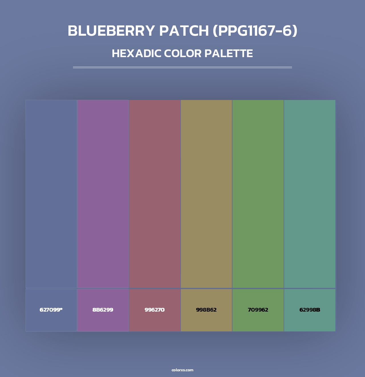 Blueberry Patch (PPG1167-6) - Hexadic Color Palette