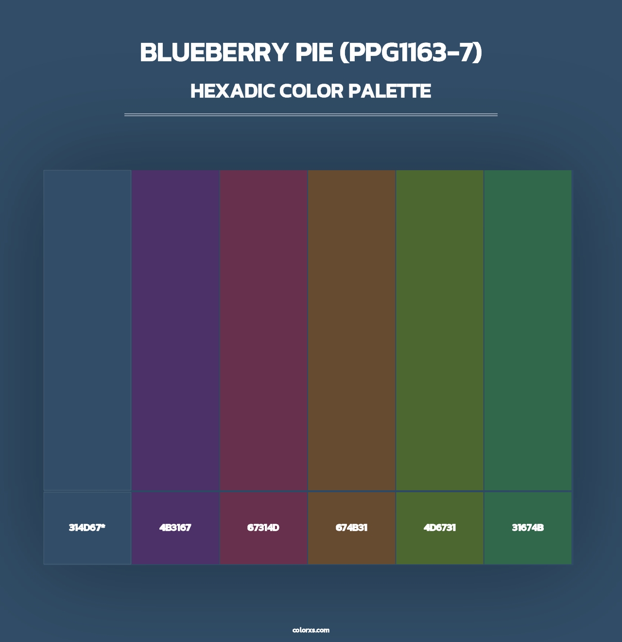 Blueberry Pie (PPG1163-7) - Hexadic Color Palette