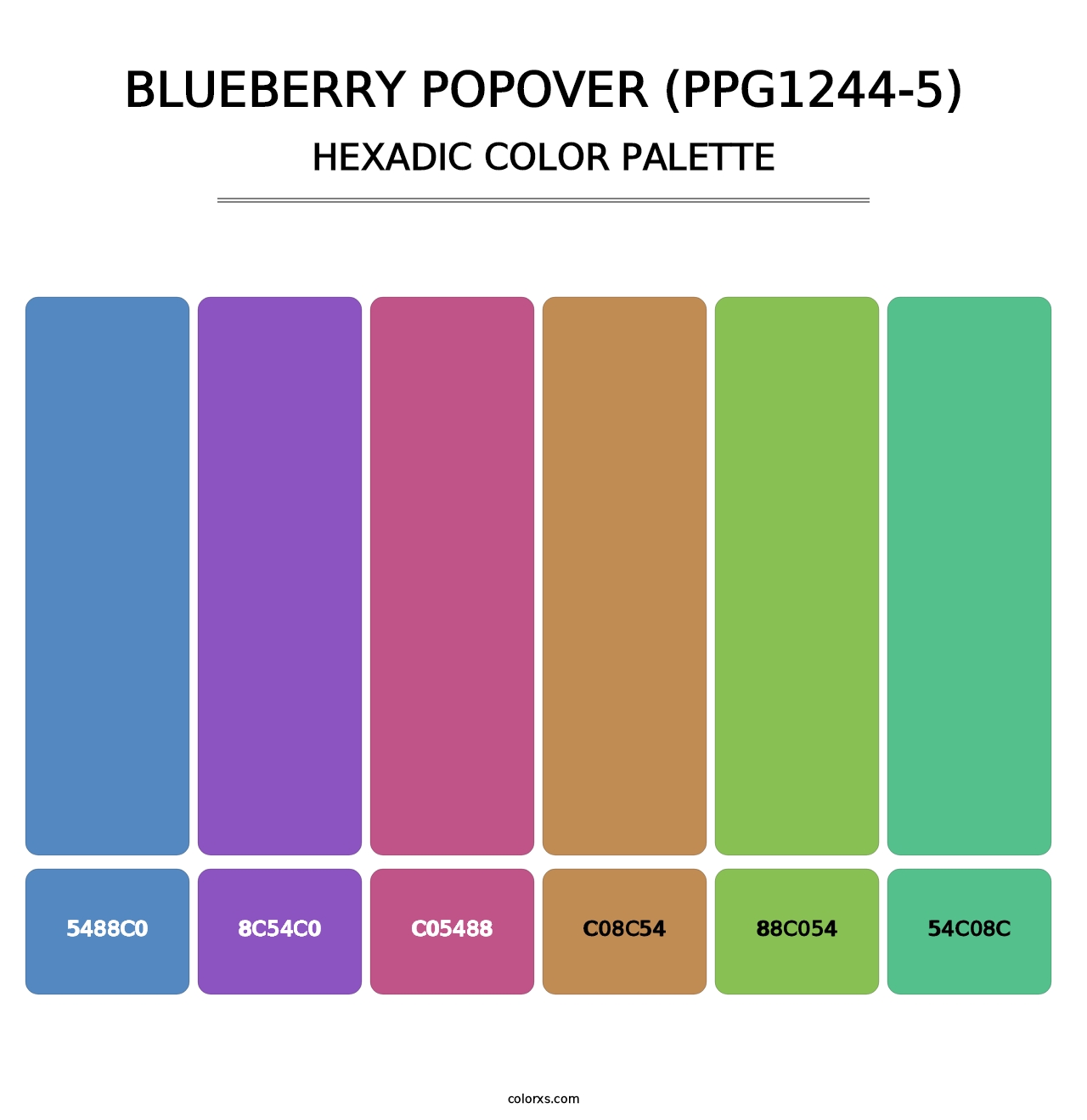 Blueberry Popover (PPG1244-5) - Hexadic Color Palette