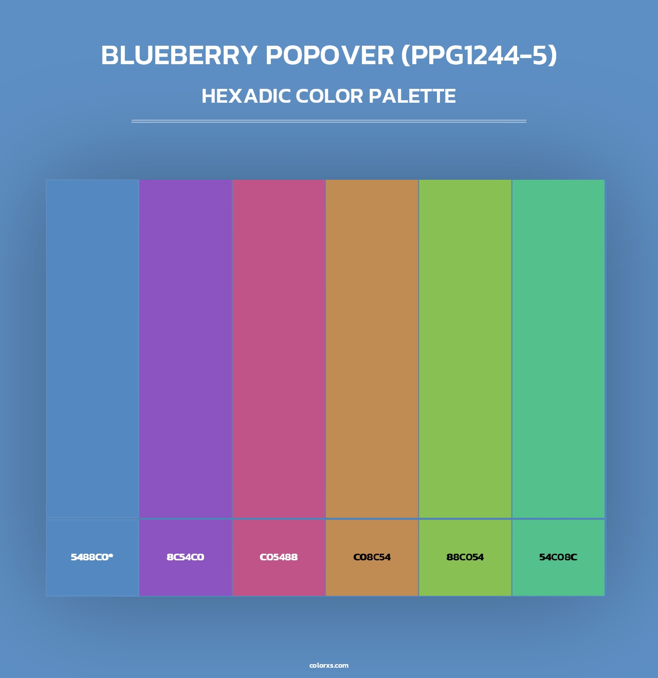 Blueberry Popover (PPG1244-5) - Hexadic Color Palette
