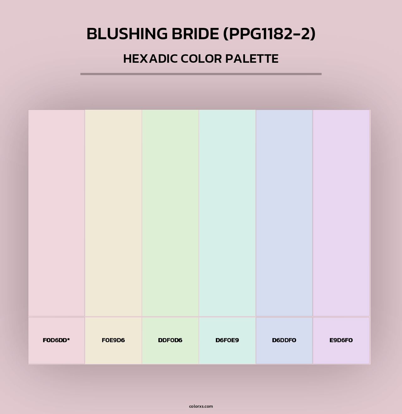 Blushing Bride (PPG1182-2) - Hexadic Color Palette