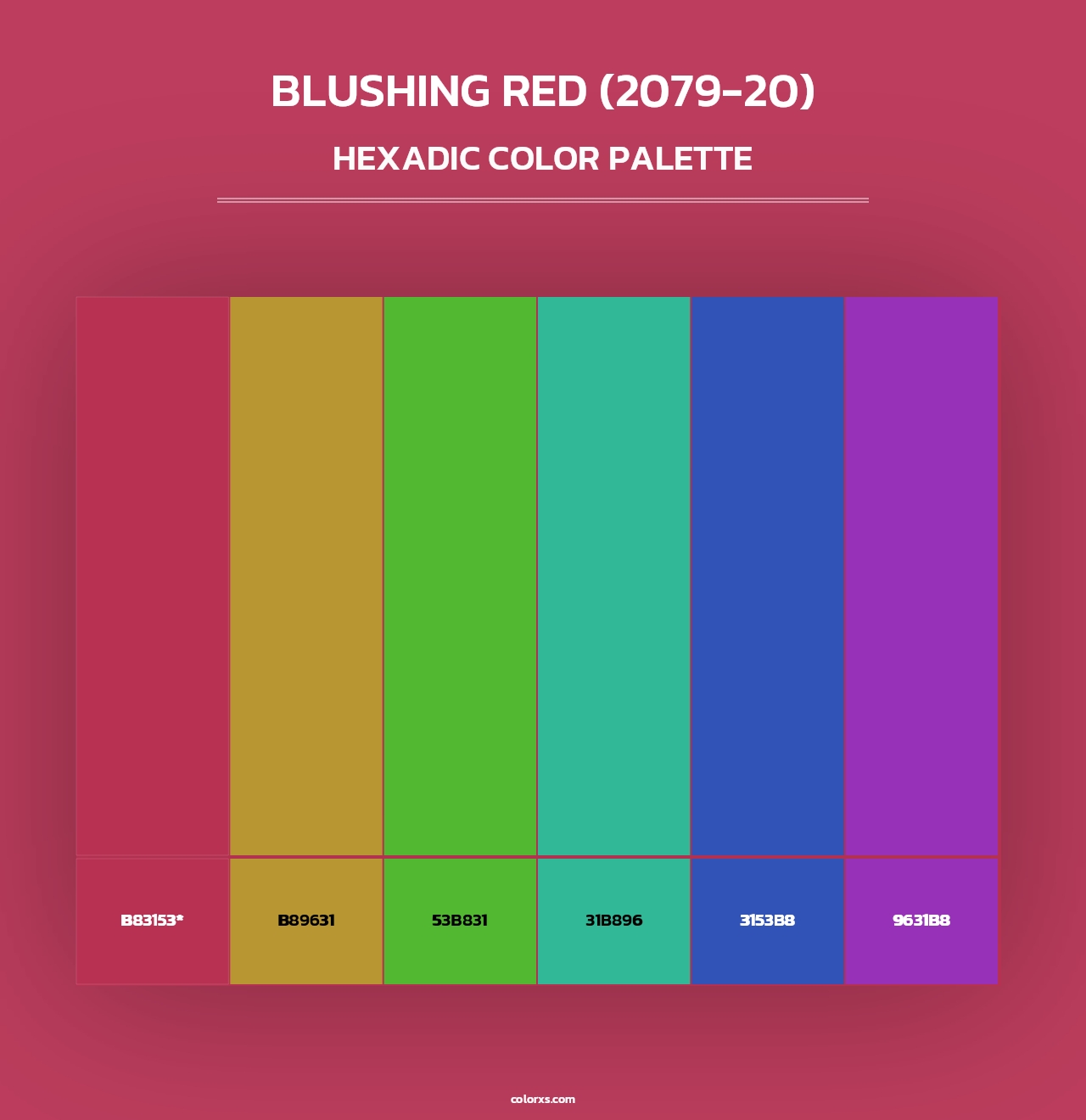 Blushing Red (2079-20) - Hexadic Color Palette