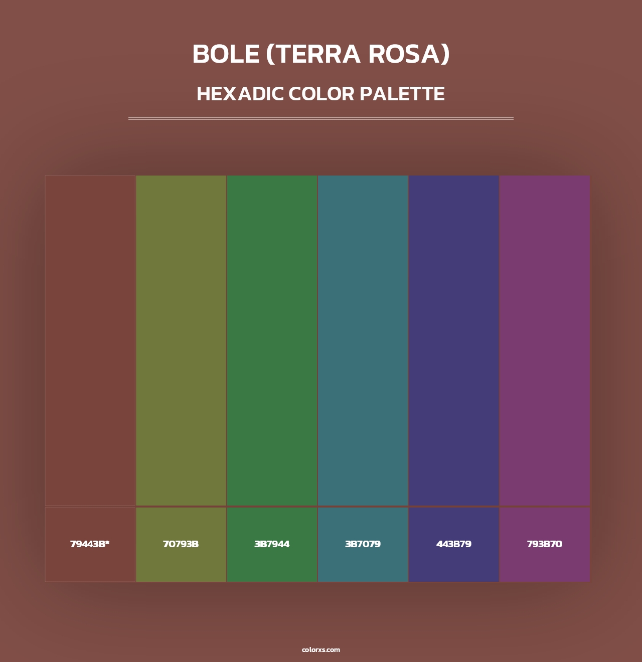 Bole (Terra Rosa) - Hexadic Color Palette