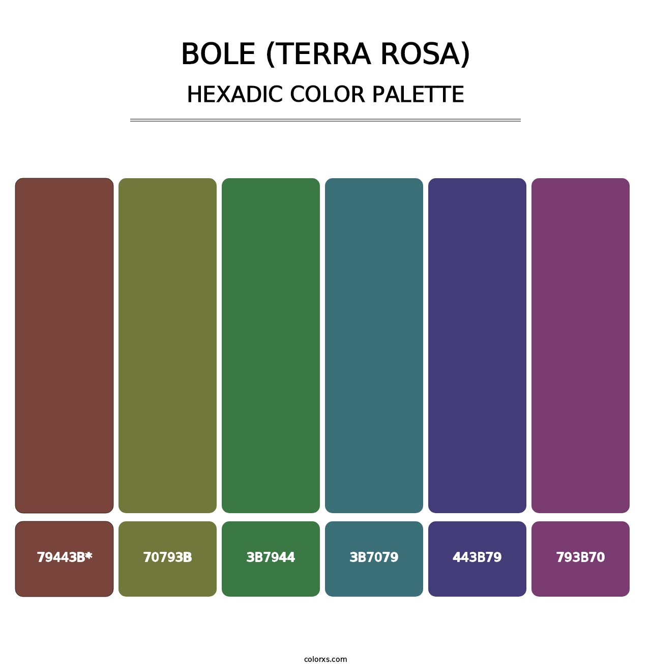 Bole (Terra Rosa) - Hexadic Color Palette