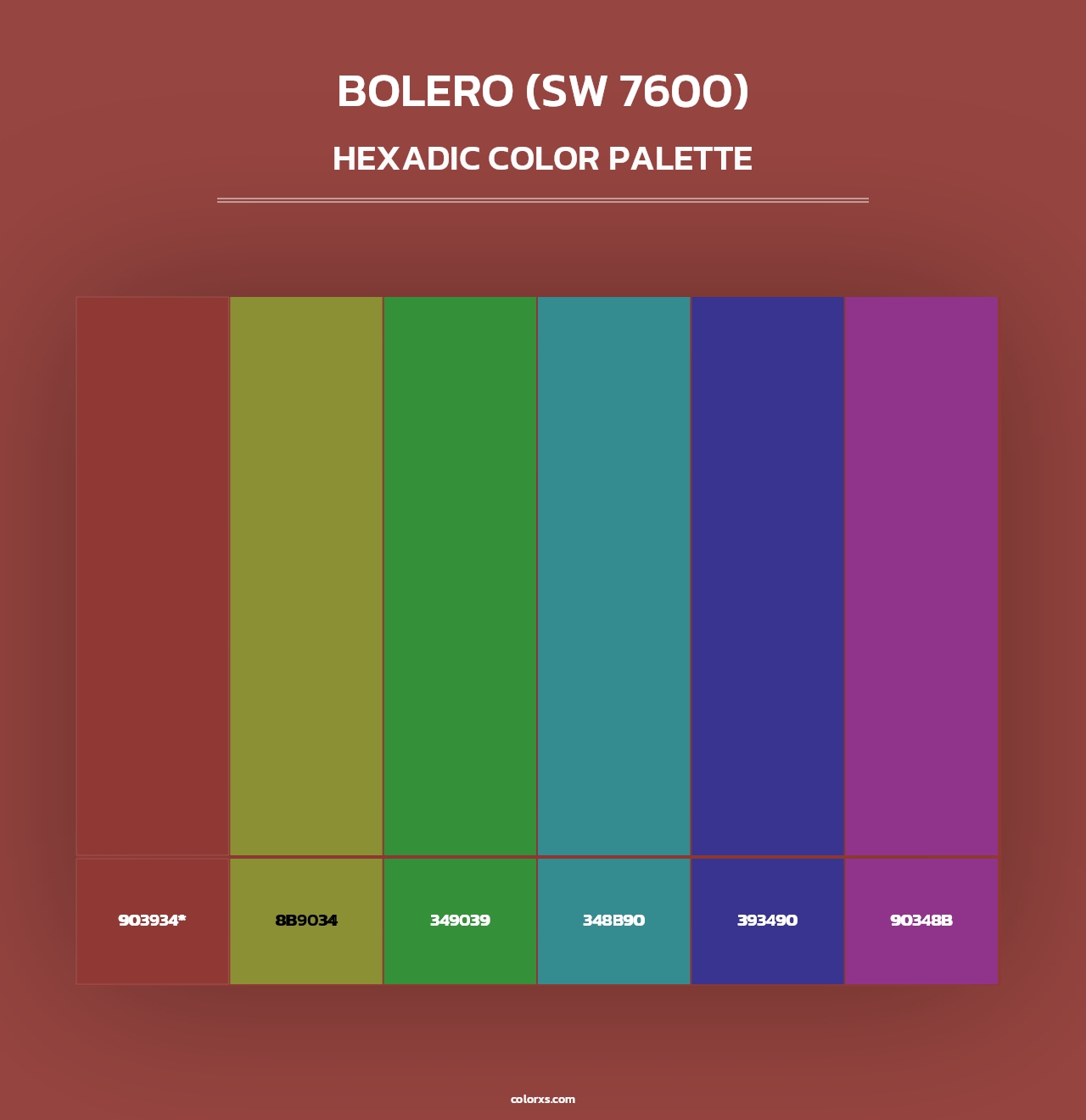 Bolero (SW 7600) - Hexadic Color Palette