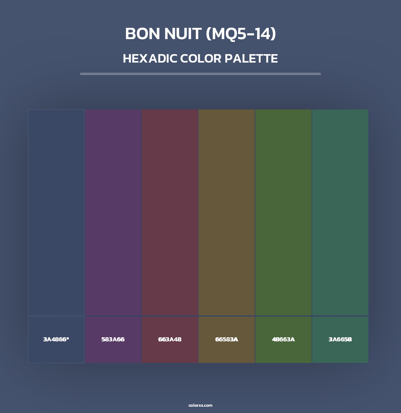 Bon Nuit (MQ5-14) - Hexadic Color Palette