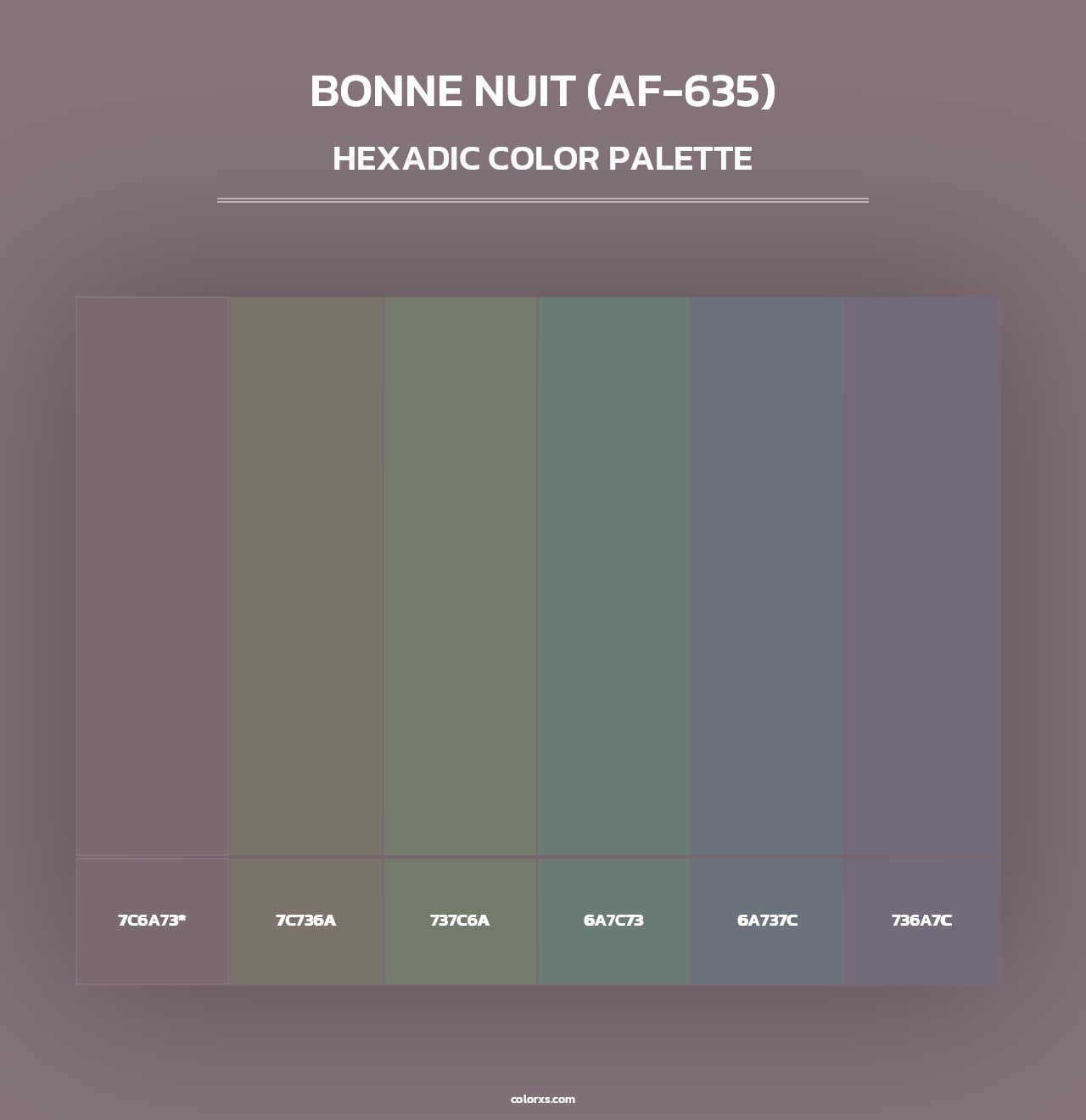 Bonne Nuit (AF-635) - Hexadic Color Palette