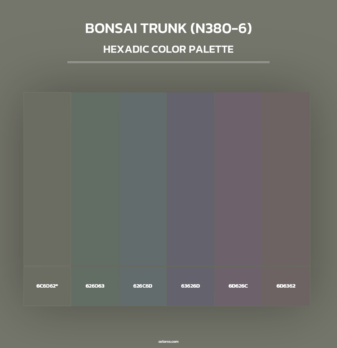 Bonsai Trunk (N380-6) - Hexadic Color Palette
