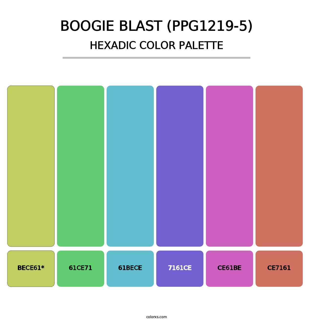Boogie Blast (PPG1219-5) - Hexadic Color Palette