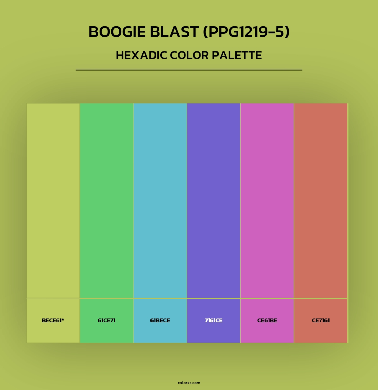 Boogie Blast (PPG1219-5) - Hexadic Color Palette