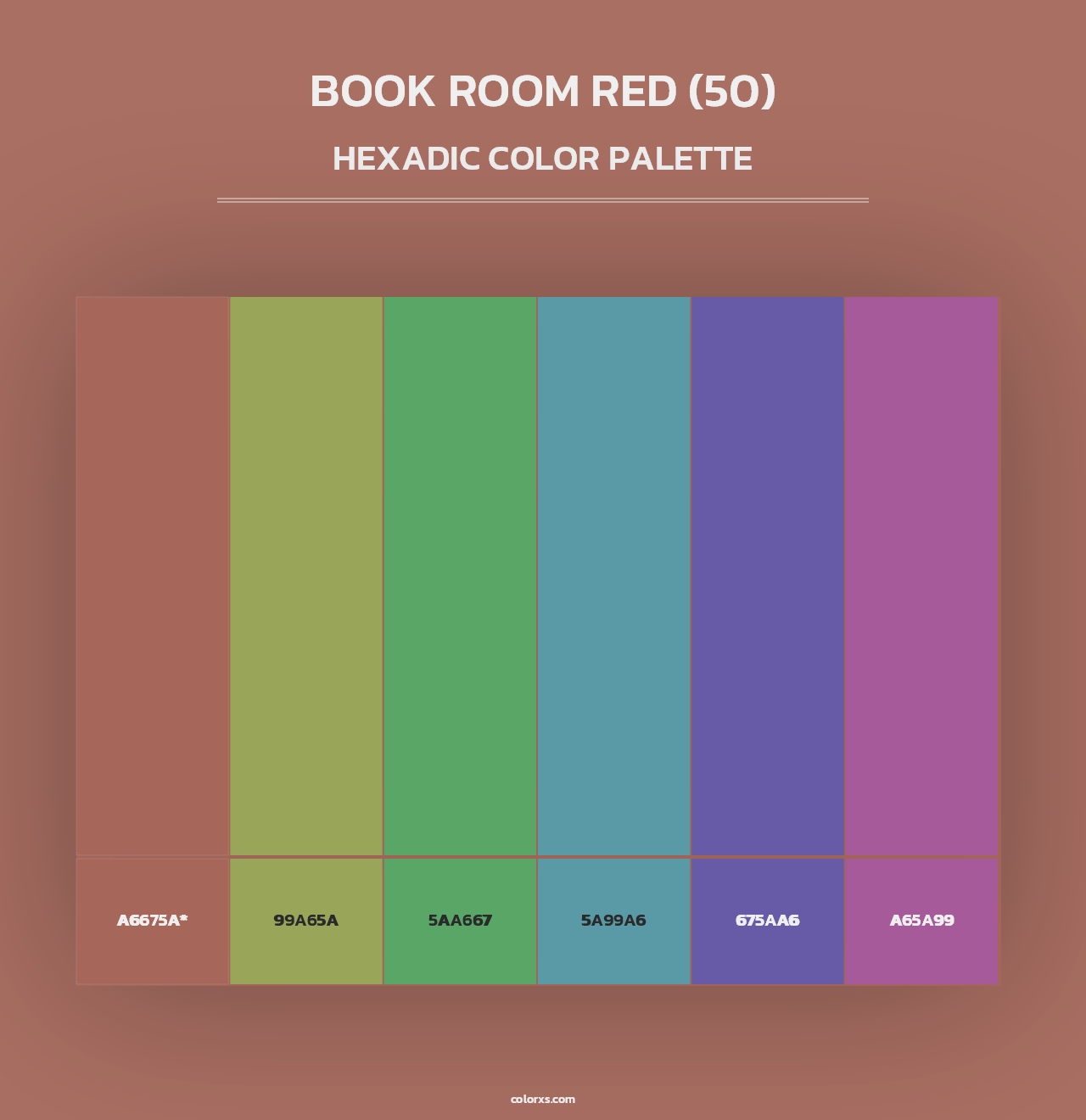 Book Room Red (50) - Hexadic Color Palette
