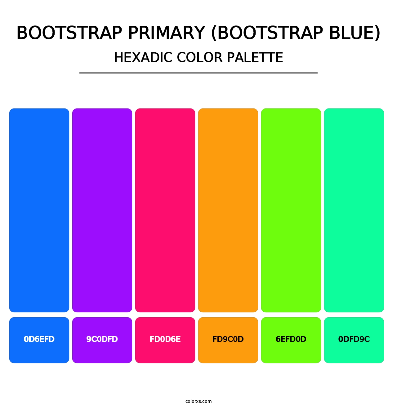Bootstrap Primary (Bootstrap Blue) - Hexadic Color Palette